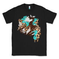 Black cowhide leopard turquoise patch Classic Tee - AdoDesignShop