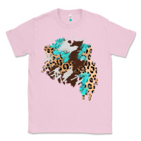 Bubblegum Pink cowhide leopard turquoise patch Classic Tee - AdoDesignShop