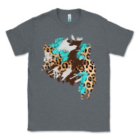 Charcoal Heather cowhide leopard turquoise patch Classic Tee - AdoDesignShop