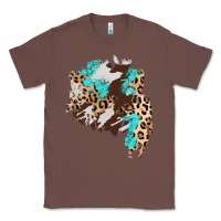Chestnut cowhide leopard turquoise patch Classic Tee - AdoDesignShop