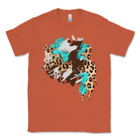Copper cowhide leopard turquoise patch Classic Tee - AdoDesignShop