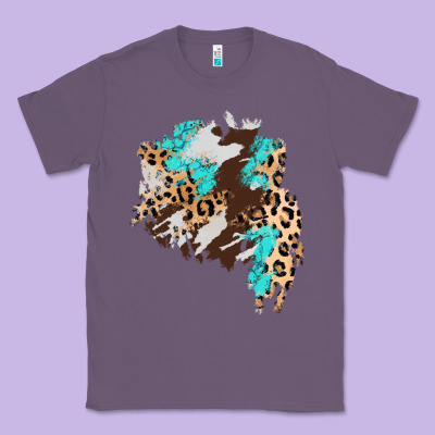 Cowhide Leopard Turquoise Patch Classic Tee Designed By Adodesignshop