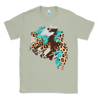 Matcha cowhide leopard turquoise patch Classic Tee - AdoDesignShop