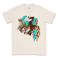 Natural cowhide leopard turquoise patch Classic Tee - AdoDesignShop