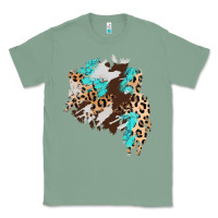 Sage cowhide leopard turquoise patch Classic Tee - AdoDesignShop