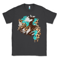 Smoke cowhide leopard turquoise patch Classic Tee - AdoDesignShop