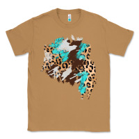 Toasted Coconut cowhide leopard turquoise patch Classic Tee - AdoDesignShop