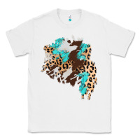 White cowhide leopard turquoise patch Classic Tee - AdoDesignShop