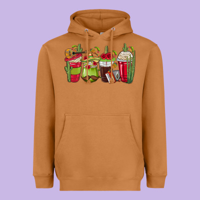 Mexico Coffee Cups Heavyweight Hoodie Designed By Texasbilliewilder