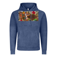 Vintage Denim western turquoise gemstone horse cowhide leopard floral background lic Vintage Hoodie - Artiststas
