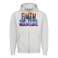 Dove Grey Faith Can Move Mountains Zipper Hoodie - LillyAllenDesigns