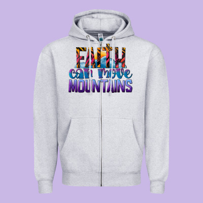 Faith Can Move Mountains Zipper Hoodie Designed By Lillyallendesigns