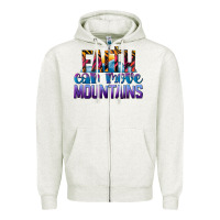 Oatmeal Heather Faith Can Move Mountains Zipper Hoodie - LillyAllenDesigns