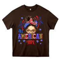 Chocolate Brown All American girl Heavy Core Tee - Neo Western
