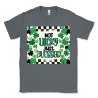 Charcoal Heather not lucky just blessed Classic Tee - MaliasSmallBusiness