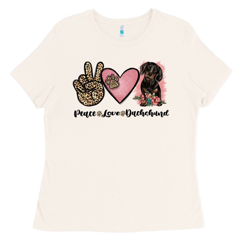 Peace Love Dachshund Ladies Tee by JahusDesignShop | Teevron
