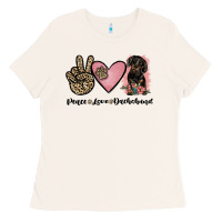 Bone peace love dachshund Ladies Tee - JahusDesignShop