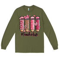 Army Green valentine's day teacher life pencils Long Sleeve Tee - MaliasSmallBusiness