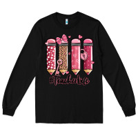 Black valentine's day teacher life pencils Long Sleeve Tee - MaliasSmallBusiness