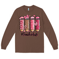 Chestnut valentine's day teacher life pencils Long Sleeve Tee - MaliasSmallBusiness