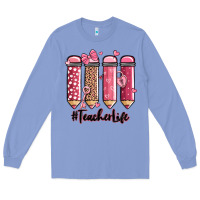 Colony Blue valentine's day teacher life pencils Long Sleeve Tee - MaliasSmallBusiness