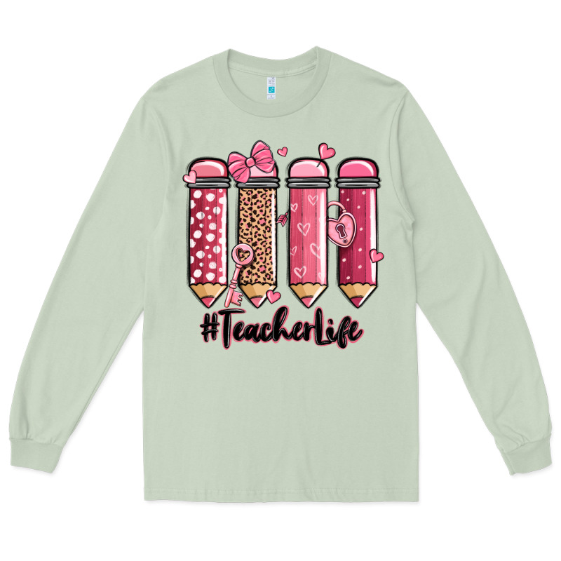 Valentine's Day Teacher Life Pencils Long Sleeve Tee by MaliasSmallBusiness | Teevron