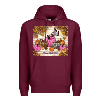 Burgundy happy fall y'all cowgirl Premium Hoodie - TumblerDesignByShophia