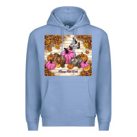 Colony Blue happy fall y'all cowgirl Premium Hoodie - TumblerDesignByShophia