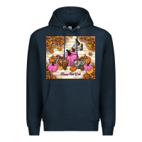 Navy happy fall y'all cowgirl Premium Hoodie - TumblerDesignByShophia