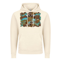 Vintage Artic western leopards and turquoise with cowhide background Vintage Hoodie - Artiststas