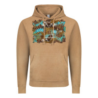 Vintage Camel western leopards and turquoise with cowhide background Vintage Hoodie - Artiststas