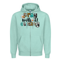 Seafoam Pray Without Ceasing Zipper Hoodie - LillyAllenDesigns