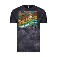 Cloud Black western aztec sunflowers turquoise cowhide Vintage Tee - BarkalooDesign