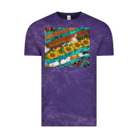 Cloud Purple western aztec sunflowers turquoise cowhide Vintage Tee - BarkalooDesign