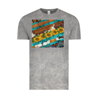 Cloud Rock western aztec sunflowers turquoise cowhide Vintage Tee - BarkalooDesign