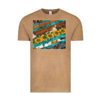 Vintage Camel western aztec sunflowers turquoise cowhide Vintage Tee - BarkalooDesign