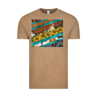 Vintage Coffee western aztec sunflowers turquoise cowhide Vintage Tee - BarkalooDesign