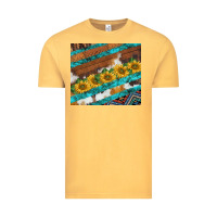 Vintage Mustard western aztec sunflowers turquoise cowhide Vintage Tee - BarkalooDesign