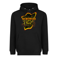 Black remember your roots Heavyweight Hoodie - NancyCooperArtShop