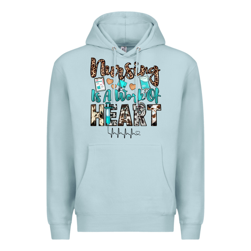Nursing Is A Work Of Heart Premium Hoodie by JahusDesignShop | Teevron