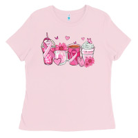 Bubblegum Pink breast cancer coffee cups Ladies Tee - Zillion Design Studio