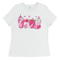 White breast cancer coffee cups Ladies Tee - Zillion Design Studio