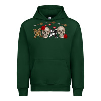 Forest Green Xoxo Valentine skulls Valentine's Day Urban Hoodie - FaDigitalArtStudio
