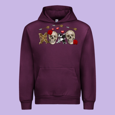 Xoxo Valentine Skulls Valentine's Day Urban Hoodie Designed By Fadigitalartstudio