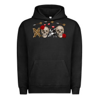 Pigment Black Xoxo Valentine skulls Valentine's Day Urban Hoodie - FaDigitalArtStudio