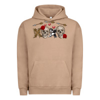 Pigment Burro Xoxo Valentine skulls Valentine's Day Urban Hoodie - FaDigitalArtStudio