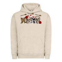 Pigment French Oak Xoxo Valentine skulls Valentine's Day Urban Hoodie - FaDigitalArtStudio