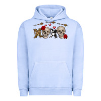 Pigment Grape Ice Xoxo Valentine skulls Valentine's Day Urban Hoodie - FaDigitalArtStudio