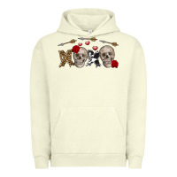 Pigment Pistachio Xoxo Valentine skulls Valentine's Day Urban Hoodie - FaDigitalArtStudio