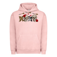 Pigment Salmon Xoxo Valentine skulls Valentine's Day Urban Hoodie - FaDigitalArtStudio